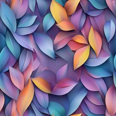 Colorful Leaves Background in Vibrant Gradient Hues, a Beautiful Display of Nature's Colors Merging from Soft Blues to Warm Oranges and Yellows for Design Inspiration