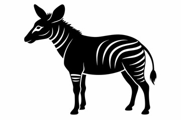 Okapi silhouettes and icons. Black flat color simple elegant white background Okapi animal vector and illustration ,Okapi Silhouette Vector Illustration Clipart, Okapi silhouette vector illustration.