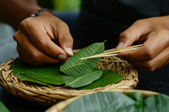 traditional Thai miang kham preparation process