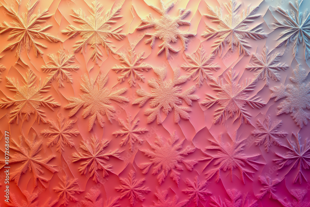Poster ice crystal pattern on a frosted window, showcasing intricate designs and delicate shapes against a 