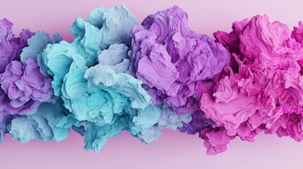 Fototapeta premium Abstract 3D Colorful Cloudscape Purple Blue Pink Fluid Art Background Texture