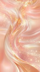 Obraz premium Abstract Pink and Gold Swirl Background with Glitter and Sparkles.