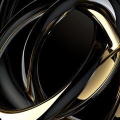 Abstract Black and Gold Swirling Design - Modern Luxury Geometric Background