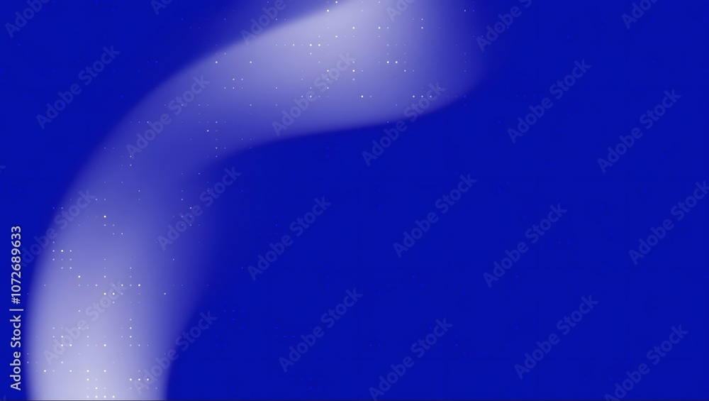 Poster Blue gradient background with white dots and a curved white shape. 
