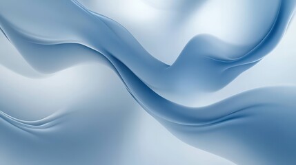 Obraz premium Abstract Blue Wavy Background - Smooth Curved Lines, Modern Design, Minimalist Texture