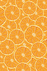 Orange fruit with slice on white background