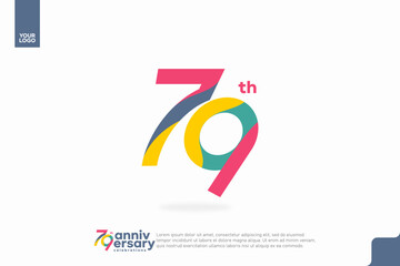 Number 79 logo icon design, 79th birthday logo number, anniversary 79