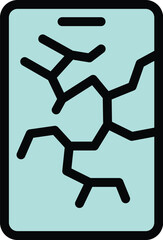 Illustration of a smartphone showing cracks on its screen
