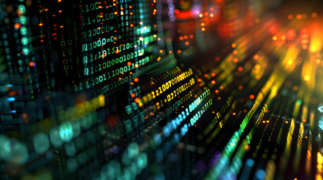 Abstract Representation of MD5 Hash Algorithm and Data Encryption - A Dark Thematic Concept