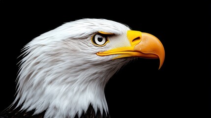 Obraz premium Close Up of Bald Eagle Head with Sharp Eye and Yellow Beak