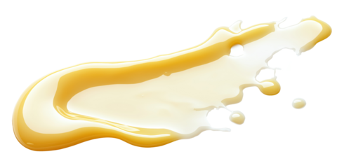 Tanning cream, sun lotion spilled, isolated on transparent background. Liquid cosmetic product, skincare, beige, beauty, fashion, shiny, glossy, summer. Sun protection, sunscreen, moisturizer, oil,