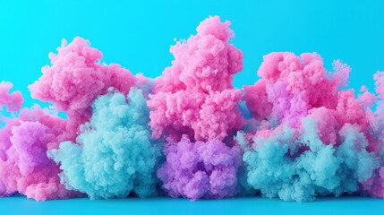 Fototapeta premium Abstract Colorful Smoke Clouds Pink Blue Purple 3D Render Background Texture