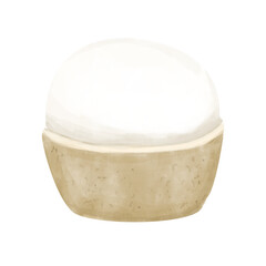 Wedding Cake Cupcake Brown with White Vanilla Cream on Top Vintage Illustration Watercolor Digital for Print and Web