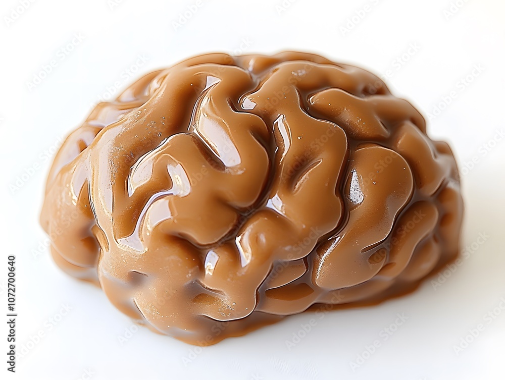 Poster a realistic model of a brain, showcasing its intricate folds and texture.