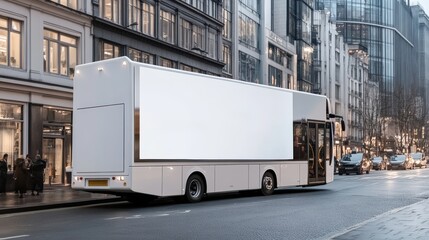 Naklejka premium City bus with blank advertisement space
