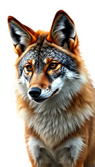 Fototapeta premium Coyote isolated with white highlights, png