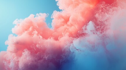 Fototapeta premium Pink and blue smoke in abstract art composition