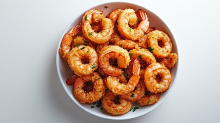 Naklejka premium Crispy Fried Shrimp in a Bowl