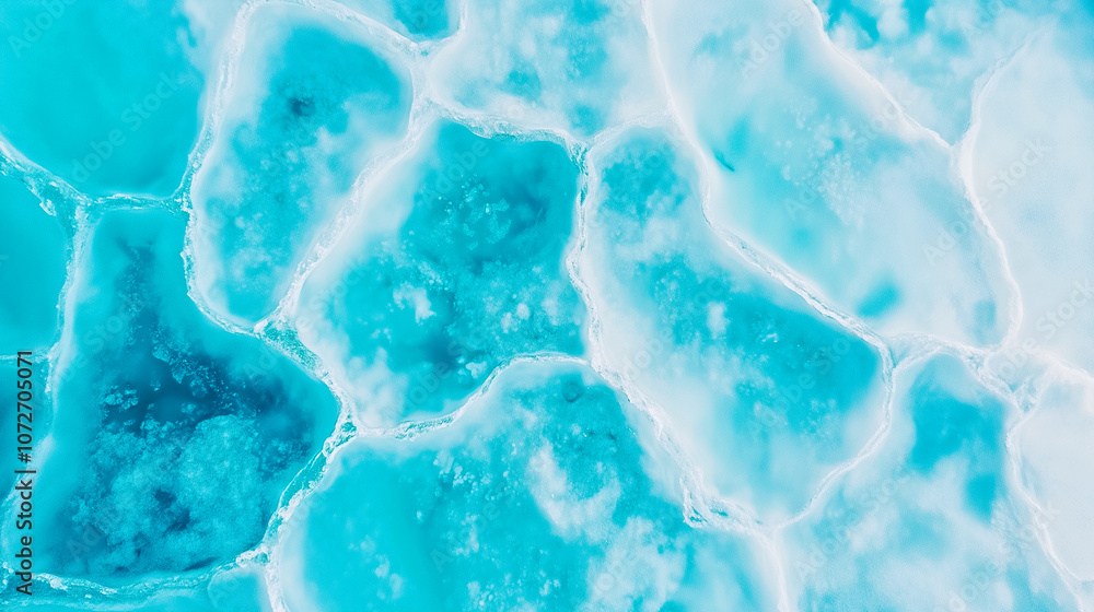 Poster intricate patterns of turquoise ice create a mesmerizing natural display under bright sunlight