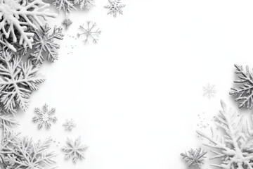 beautiful arrangement of white snowflakes on bright background, creating winter wonderland feel. Perfect for seasonal designs and holiday themes