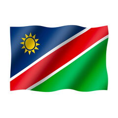 The flag of namibia flies beautifully