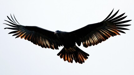 Naklejka premium Black Vulture in Flight