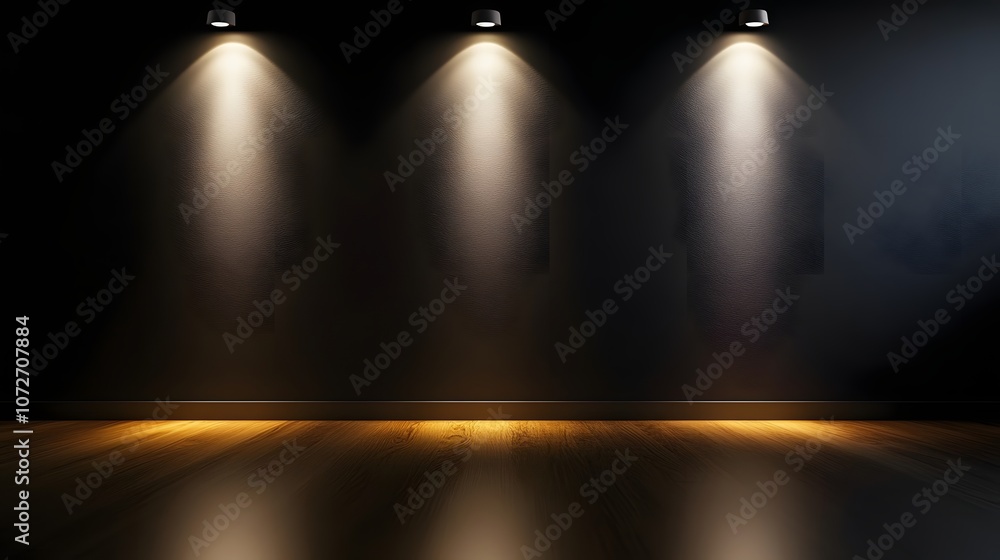 Poster design a minimalist background featuring a stark light and dark wall with soft chiaroscuro lighting 