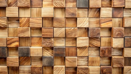 A harmonious arrangement of wood blocks, showcasing the natural beauty of grain patterns and color variations.