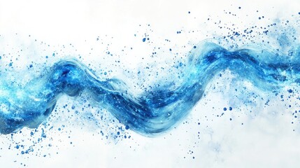 Blue Water Wave with Splashes and Swirls