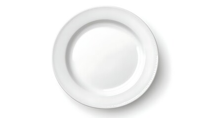 Empty plate isolated on white background Top view