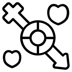 Fototapeta premium Love Relationship Line Icon