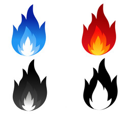 fire flames set