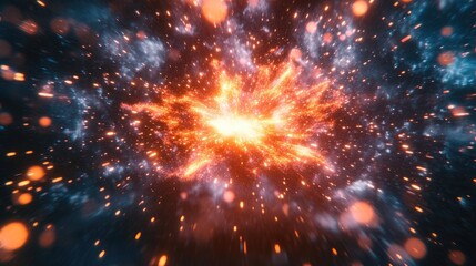 Fototapeta premium Vivid Cosmic Explosion in Space Background