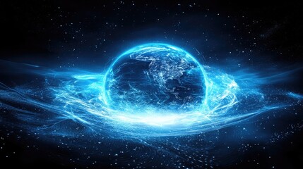 Obraz premium Vibrant Earth Surrounded by Cosmic Energy