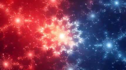Obraz premium Abstract red and blue background with white star patterns and bold contrasts.Abstract red and blue background with white star patterns and bold contrasts.
