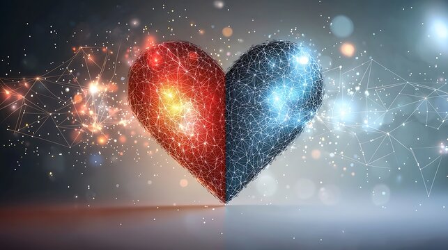 An eye catching heart text effect design that combines modern digital elements with traditional romantic symbolism, creating a unique and captivating visual representation of love
