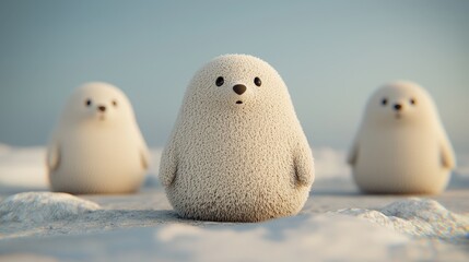 Cute Cartoon Sea Lion with Wide Eyes  3D Render  Adorable Animal Illustration