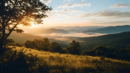 Obraz premium sunset over the mountains