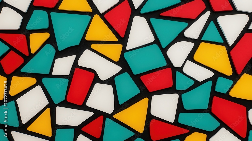 Aufkleber abstract geometric shapes background colorful mosaic pattern design