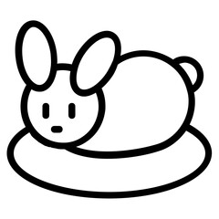Rabbit Pudding Line Icon