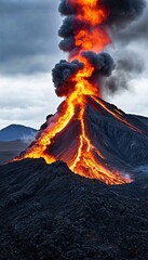 Volcano Erupting – Massive Eruption with Lava Flow, Ash Cloud, and Explosive Activity