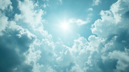 Fototapeta premium Bright Sky with Soft Clouds and Sunlight