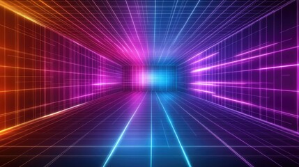 Neon Abstract Grid Background for Modern Designs