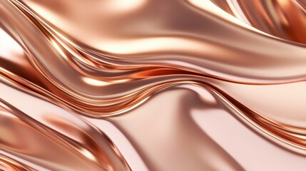 Obraz premium Abstract Rose Gold Texture Background with Smooth Wavy Lines, Shiny Metallic Surface, Luxury and Elegant Design.