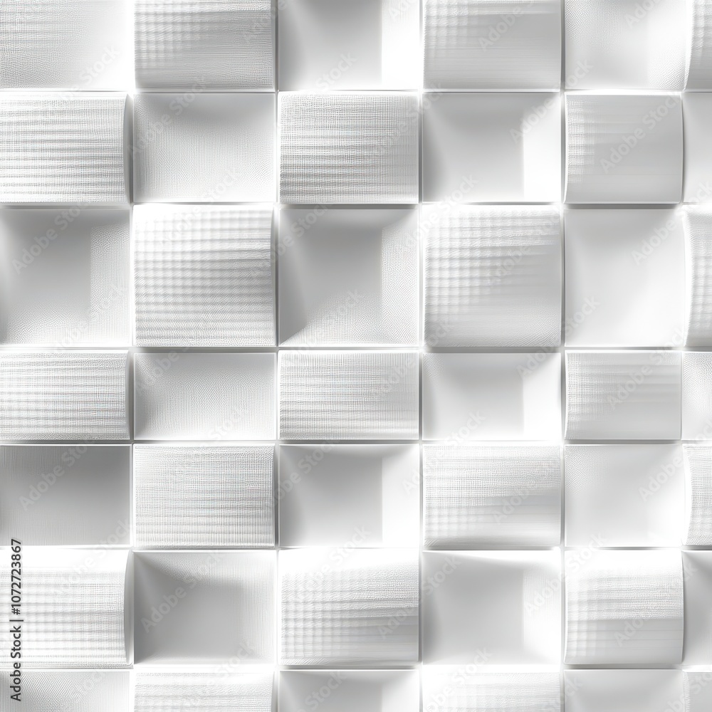 Poster abstract white geometric pattern with 3d embossed texture for modern design background