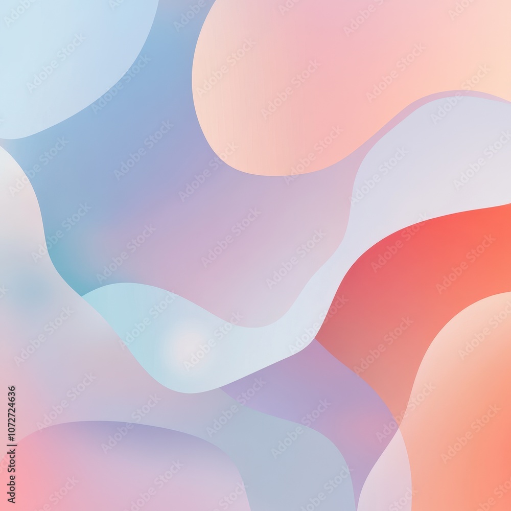 Poster abstract gradient background with smooth pastel colors and curved shapes.