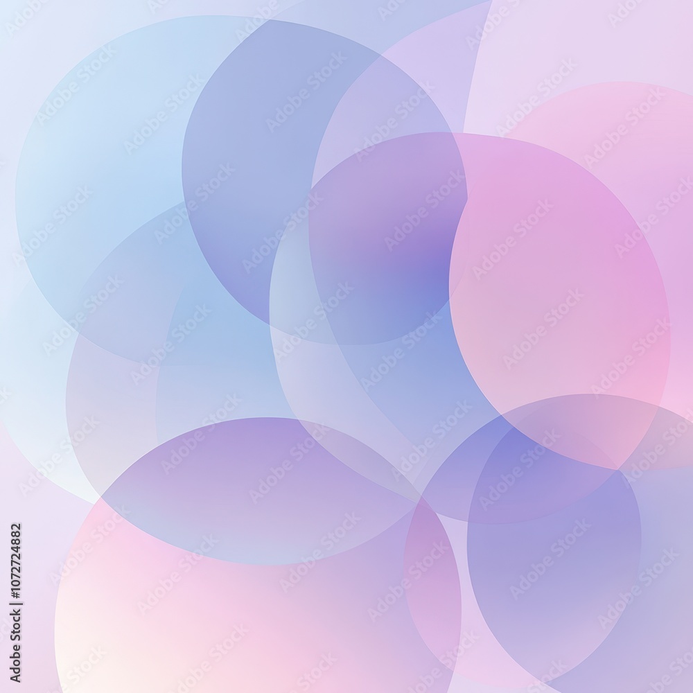 Poster abstract pastel background with overlapping circles - soft and dreamy design.