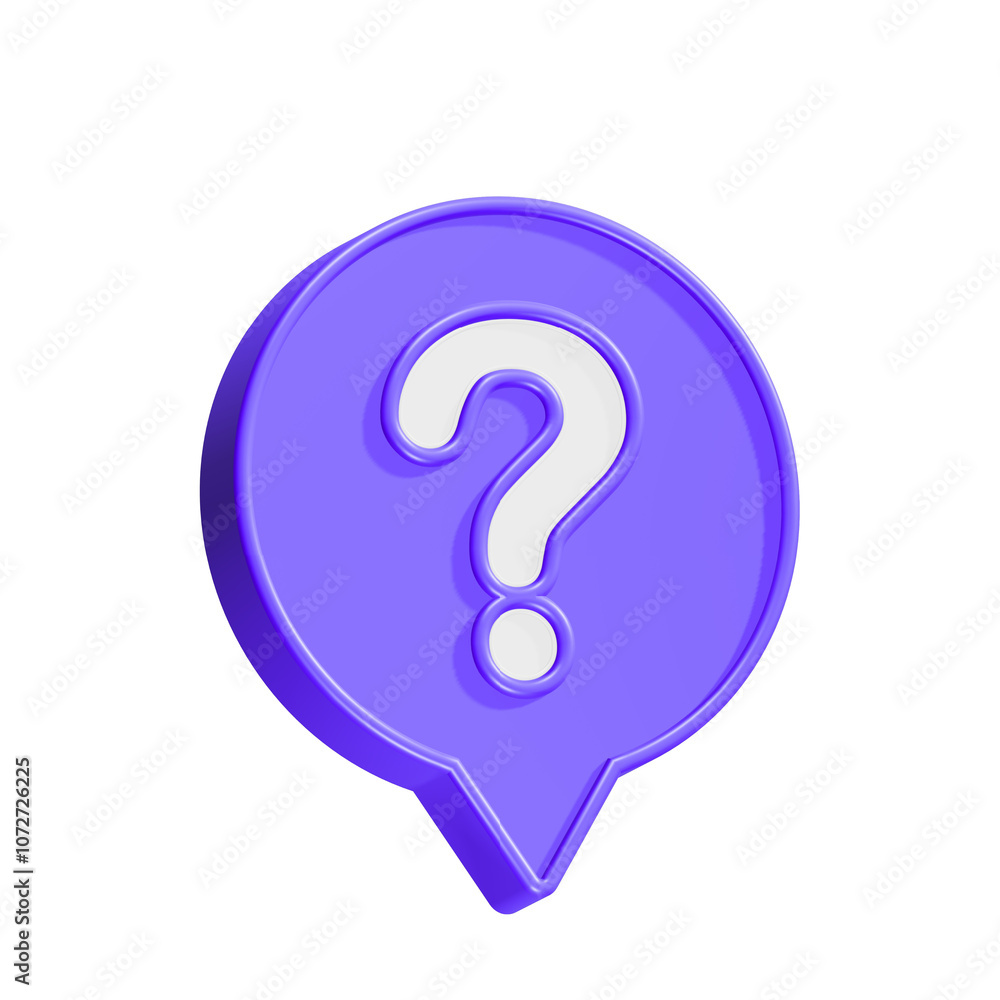 Poster 3d message box with question mark icon. speech bubbles with a question mark. faq, support, help conc