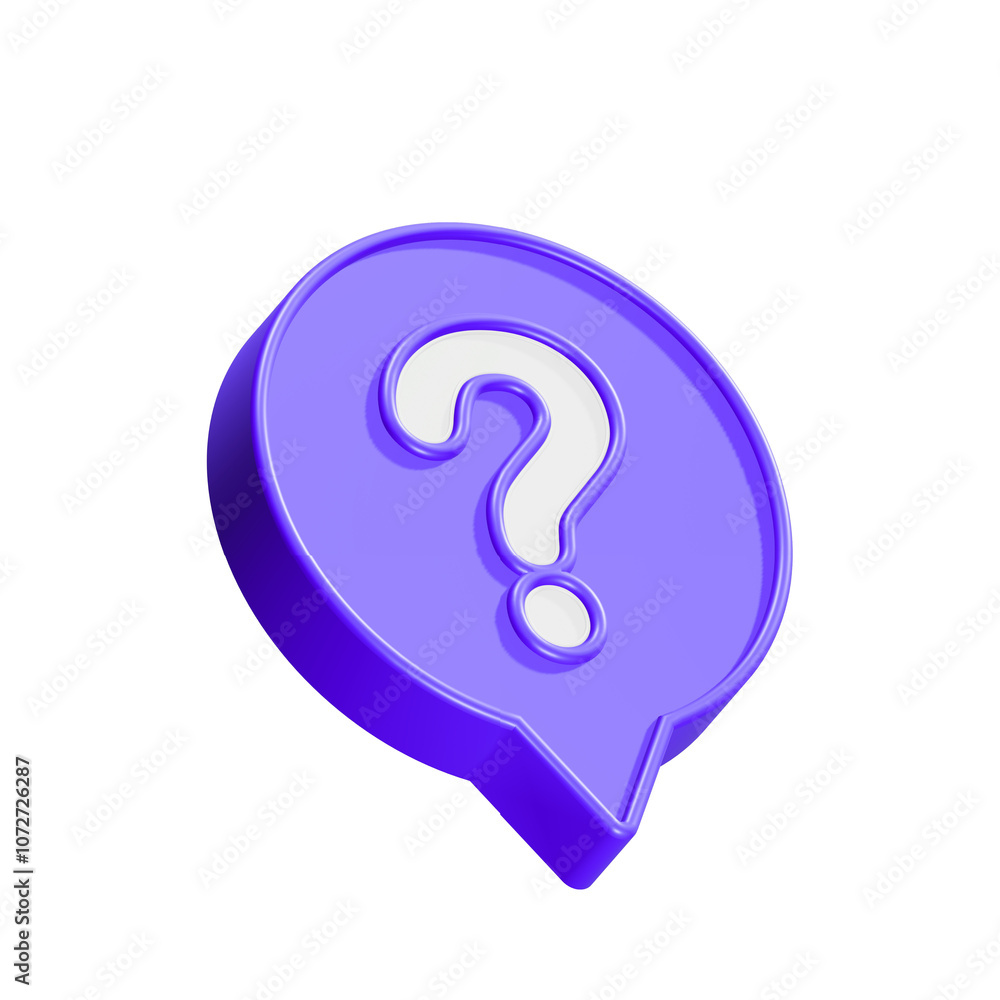 Fototapete 3d message box with question mark icon. speech bubbles with a question mark. faq, support, help conc