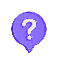 3d Message box with question mark icon. speech bubbles with a question mark. FAQ, support, help...